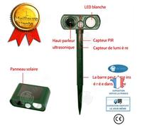INN® répulsif chat chien à ultrasons animaux errants nuisibles pigeons capteur solaire extérieur détecteur de mouvements souris jard