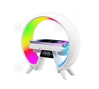 INN Réveil LED avec recharge sans fil 15w pour les téléphones portables et lampe de chevet 7 couleurs réveil numérique