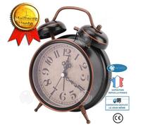 INN® réveil mécanique à l'ancienne double cloche aiguille pendulette horloge léger silencieux chevet décor remontage rétro