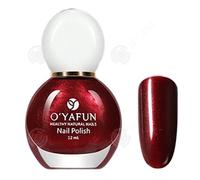 INN Vernis à ongles rouge nacré qui ne nécessite pas d'exposition aux rayons UV sèche rapidement inodore et pelable à base d'eau