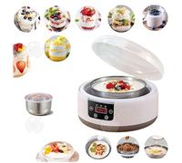 INN Yaourtière 1.2l avce 5 pots et 1 pot acier inoxydable température réglable pour faire du yaourt et garder au chaud yaourtière