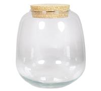 INNA-GLAS Terrarium pour Plantes en Verre YASIL avec Couvercle en liège, Transparent, 25cm, Ø21cm - Terrarium décoratif/Bocal de Stockage