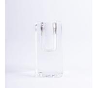 innaGLAS Bougeoir en Verre Angulaire SOLUNA pour Bougies chandelles, Transparent, 4x4x8 cm - Porte-Bougie