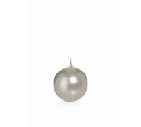 innaGLAS Bougie Boule Rosella, Argent, Ø7 cm, 16h - Made in Germany - Bougie Ronde
