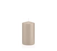 innaGLAS Bougie cylindrique Maeva, Beige, 13cm, Ø7cm, 52h - Made in Germany - Bougie Votive