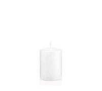 innaGLAS Bougie cylindrique Maeva, Blanc, 10cm, Ø7cm, 42h - Made in Germany - Bougie Votive