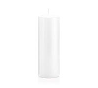 innaGLAS Bougie cylindrique Maeva, Blanc, 20cm, Ø7cm, 103h - Made in Germany - Bougie Votive