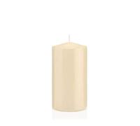 innaGLAS Bougie cylindrique Maeva, crème, 15cm, Ø8cm, 69h - Made in Germany - Bougie Votive
