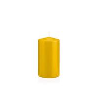 innaGLAS Bougie cylindrique Maeva, Jaune, 13cm, Ø7cm, 52h - Made in Germany - Bougie Votive