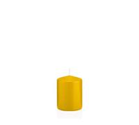 innaGLAS Bougie cylindrique Maeva, Jaune, 8cm, Ø6cm, 29h - Made in Germany - Bougie Votive
