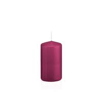 innaGLAS Bougie cylindrique Maeva, Magenta, 12cm, Ø6cm, 40h - Made in Germany - Bougie Votive