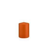 innaGLAS Bougie cylindrique Maeva, Orange, 10cm, Ø7cm, 42h - Made in Germany - Bougie Votive