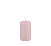 innaGLAS Bougie cylindrique Maeva, Rose Clair, 12cm, Ø6cm, 40h - Made in Germany - Bougie Votive