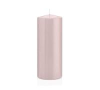 innaGLAS Bougie cylindrique Maeva, Rose Clair, 20cm, Ø8cm, 119h - Made in Germany - Bougie Votive