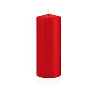 innaGLAS Bougie cylindrique Maeva, Rouge, 20cm, Ø8cm, 119h - Made in Germany - Bougie Votive