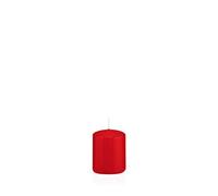 innaGLAS Bougie cylindrique Maeva, Rouge, 6cm, Ø5cm, 14h - Made in Germany - Bougie Votive
