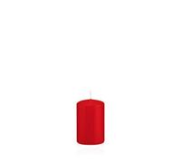 innaGLAS Bougie cylindrique Maeva, Rouge, 8cm, Ø5cm, 18h - Made in Germany - Bougie Votive