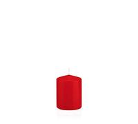 innaGLAS Bougie cylindrique Maeva, Rouge, 8cm, Ø6cm, 29h - Made in Germany - Bougie Votive