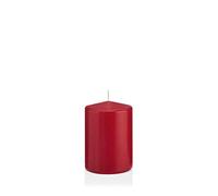 innaGLAS Bougie cylindrique Maeva, Rouge foncé, 10cm, Ø7cm, 42h - Made in Germany - Bougie Votive