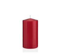 innaGLAS Bougie cylindrique Maeva, Rouge foncé, 15cm, Ø8cm, 69h - Made in Germany - Bougie Votive