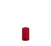 innaGLAS Bougie cylindrique Maeva, Rouge foncé, 8cm, Ø4cm, 12h - Made in Germany - Bougie Votive