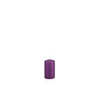 innaGLAS Bougie cylindrique Maeva, Violet, 10cm, Ø5cm, 23h - Made in Germany - Bougie Votive