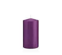 innaGLAS Bougie cylindrique Maeva, Violet, 15cm, Ø8cm, 69h - Made in Germany - Bougie Votive