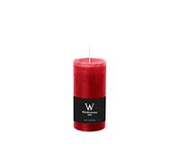 innaGLAS Bougie en Cire Aurora, Rouge Rubis, 12cm, Ø5,8cm, 42h - Made in Germany - Bougie Pilier