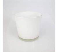 innaGLAS Cache-Pot - Vase Alena en Verre, Blanc, 16cm, Ø 17cm - Vase Rond en Verre - Grand photophore