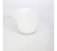 innaGLAS Grand Vase - Cache-Pot Alena en Verre, Blanc, 19cm, Ø 18,5cm - Bougeoir géant - Vase XXL en Verre