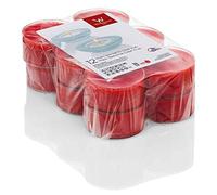 innaGLAS Lot de 12 Bougies décoratives Kenny, Rouge Rubis, 2,1cm, Ø5,6cm, 8h - Maxi Bougies Chauffe-Plat