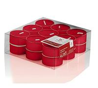 innaGLAS Lot de 18 Bougies de Table Kenny, Rouge Rubis, 1,8cm, Ø3,8cm, 4h - Bougies Chauffe-Plat