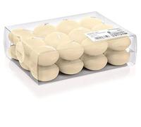 innaGLAS Lot de 24 Bougies flottantes Ornella, crème, Ø4,5cm, 4h - Bougies Chauffe-Plat