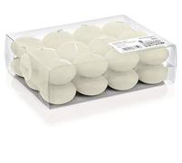innaGLAS Lot de 24 Bougies flottantes Ornella, Ivoire, Ø4,5cm, 4h - Bougies Chauffe-Plat