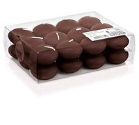 innaGLAS Lot de 24 Bougies flottantes Ornella, Marron Chocolat, Ø4,5cm, 4h - Bougies Chauffe-Plat