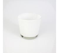 innaGLAS Petit Vase - Porte-Bougie Alena en Verre, Blanc, 10,5cm, Ø 11,5cm - Mini Vase en Verre - Photophore Rond