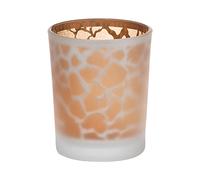 innaGLAS Photophore en Verre SENGA, Motif Girafe, Or Mat, 6,5cm, Ø5,5cm - Bougeoir