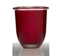 innaGLAS Pot à orchidée en Verre FYNNN, Conique/Rond, Rouge, 17cm, Ø15,5cm - Vase de Table/Bougeoir en Verre