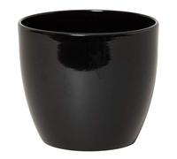 innaGLAS Pot de Fleurs, diamètre : 28 cm, 25 cm, Noir | en céramique