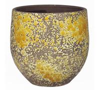 innaGLAS Pot Rustique en céramique, dégradé, Ocre Jaune-Brun, 13 cm, Ø 14 cm - Cache-Pot