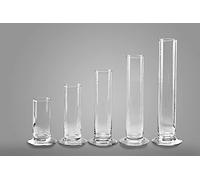 innaGLAS Vase à Fleurs étroit ABIRAMY en Verre, Pied, Transparent, 15cm, Ø6cm - Vase soliflore