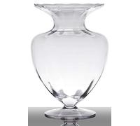 innaGLAS Vase à Poser au Sol en Verre Kendra sur Pied, Conique - Rond, Transparent, 33cm, Ø 23,5cm - Vase sur Pied - Vase décoratif