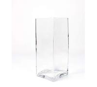 innaGLAS Vase carré en Verre Jack, Transparent, 14x14cm, 35cm - Vase en Verre Transparent - Vase Design