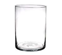 innaGLAS Vase Cylindre Sanya AIR en Verre, Transparent, 25cm, Ø18cm - Vase à Fleurs/Photophore