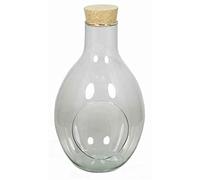 innaGLAS Vase Terrarium en Verre VINELLA, Couvercle en liège, Ouverture latérale, Transparent, 36,5cm, Ø 8cm/Ø 24,5cm - Vase Rond