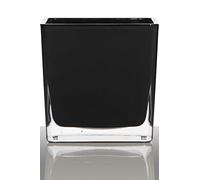 innaGLAS Verre à Bougie Kim, Cube/carré, Noir, 8xx8x8cm - Bougeoir/Photophore