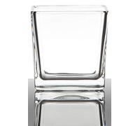 innaGLAS Verre à Bougie Kim, Cube/carré, Transparent, 10x10x10cm - Bougeoir/Photophore