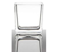 innaGLAS Verre à Bougie Kim, Cube/carré, Transparent, 8x8x8cm - Bougeoir/Photophore