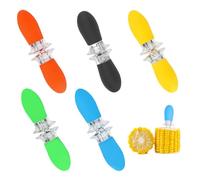INNAL 10 Pièces Fourchettes à Maïs,Supports de Mais en Acier Inoxydable,Supports de Maïs Poignées en Caoutchouc,Set de Supports à Épis de Maïs pour Maison,Cuisine,Fêtes,Camping
