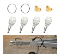 INNAL 2 Pièces Verrou d'attelage de Remorque avec 4 PCS Clés,Cadenas Remorque,Serrure auxiliaire,Verrouillage à Fiche Compatible avec Earth,Daxara,Maypole Remorques Accessoires
